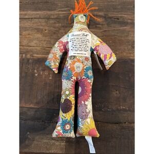 Original Vintage Dammit Doll Stress Relief Slam It Doll Floral Print Pink 12"H